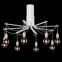 Bornholm lampa sufitowa z 8 żarówkami wiszącymi na przewodach (średnica 100cm)