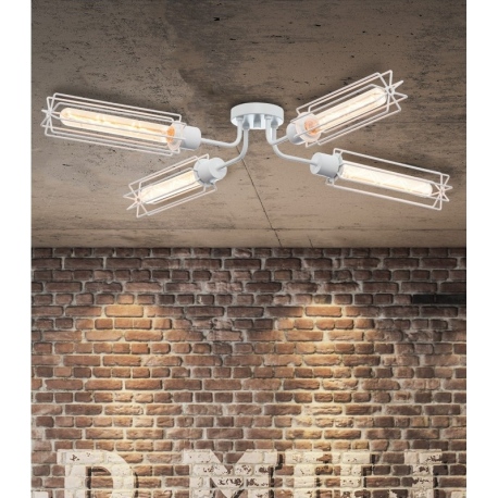 Vento lampa sufitowa industrialna biała lub czarna cztery ramiona 100cm Ramko