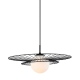Italux Alison czarna lampa wisząca 50cm średnicy w stylu industrialnym