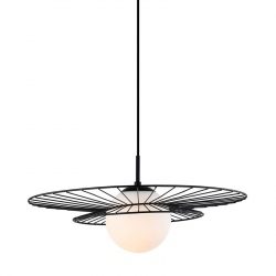 Alison czarna lampa wisząca 50cm średnicy w stylu industrialnym