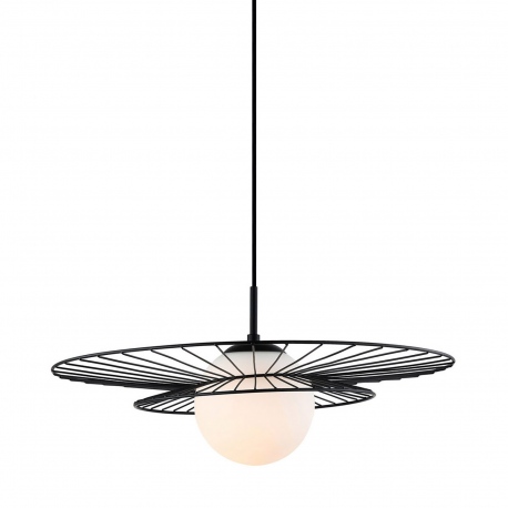 Italux Alison czarna lampa wisząca 50cm średnicy w stylu industrialnym