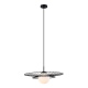 Italux Alison czarna lampa wisząca 50cm średnicy w stylu industrialnym