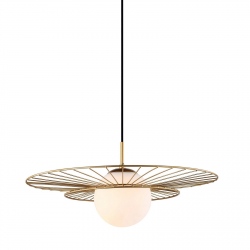 Alison złota lampa wisząca 50cm średnicy w stylu industrialnym