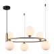 Italux Amily złota lampa wisząca z kloszami na kole średnica 60cm