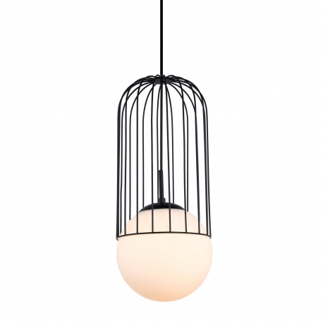 Matty lampa wisząca czarna z kloszem 20cm średnicy Italux