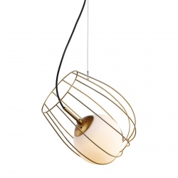 Melisa złota lampa druciana z kloszem o średnicy 23cm niesymetryczna