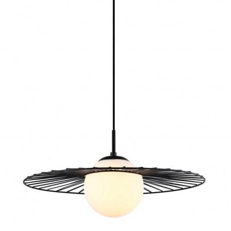 Sally czarna lampa wisząca druciana 45cm z kloszem Italux