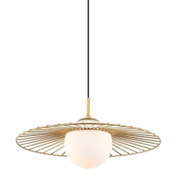 Sally złota lampa wisząca druciana 45cm z kloszem