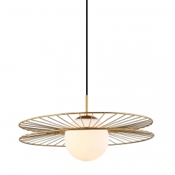 Sandy złota lampa wisząca druciana 45cm z kloszem