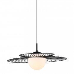 Sarah czarna lampa wisząca druciana 50cm z kloszem