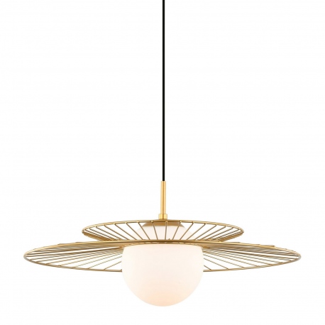 Sarah złota lampa wisząca druciana 50cm z kloszem Italux