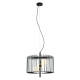 Daren lampa druciana czarna z 3 kloszami 45cm walec Italux