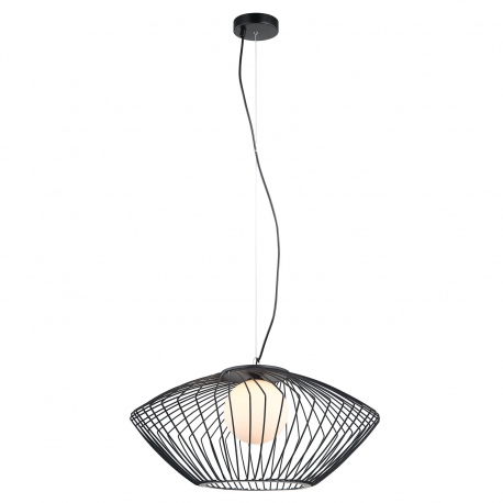 Zeno czarna lampa wisząca druciana z kloszem 52cm Italux