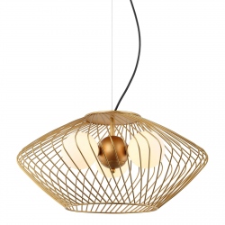 Zeno złota lampa wisząca druciana z trzema kloszami 52cm