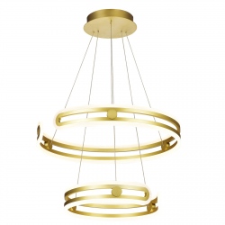 Kiara złota lampa wisząca z dwoma kołami LED 60cm