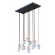 Cotton Panel minimalistyczna lampa wisząca na prostokącie 77x32cm z 14 kloszami różne kolory Cleoni