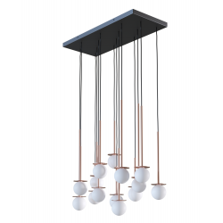 Cotton Panel lampa wisząca na prostokącie 77x32cm z 14 kloszami różne kolory