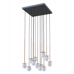 Cotton Panel lampa wisząca na kwadracie 50cm z 13 kloszami różne kolory