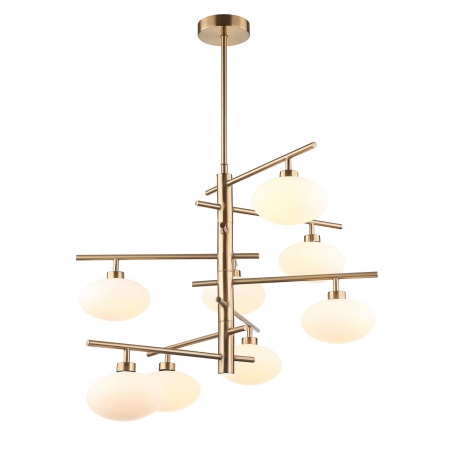 Fiorenzo lampa wisząca złota z białymi kloszami 60cm Italux