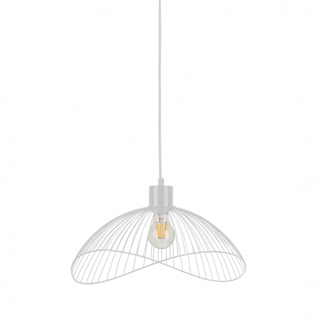 Lampa wisząca druciana biała 40cm jak spódnica Italux