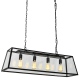 Laverno czarna lampa wisząca czarna z szybami potrójna 27x100cm Italux