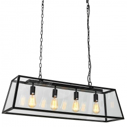 Laverno czarna lampa wisząca czarna z szybami potrójna 27x100cm