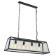 Laverno czarna lampa wisząca czarna z szybami potrójna 27x100cm Italux