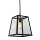 Laverno czarna lampa wisząca czarna z szybami typu latarnia 28cm Italux
