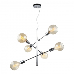 Madalyn chrom lampa wisząca z metalowych rurek loft 51cm