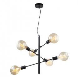 Madalyn czarna lampa wisząca z metalowych rurek loft 51cm