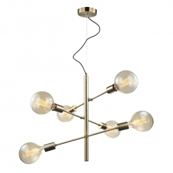 Madalyn złota lampa wisząca z metalowych rurek loft 51cm