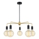 Malene złoto-czarna lampa wisząca pięcioramienna 60cm Italux