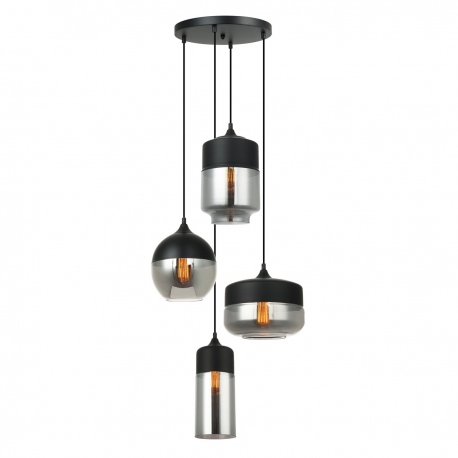 Molina lampa na kole z czterema różnymi kloszamy dymionymi 47cm Italux