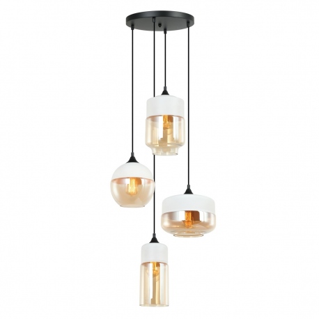 Molina lampa na kole z czterema różnymi kloszamy herbacianymi 47cm Italux