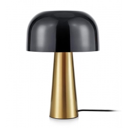 BLANCA lampa Stołowa mosiądz Patyna Czarny klosz 35cm wys