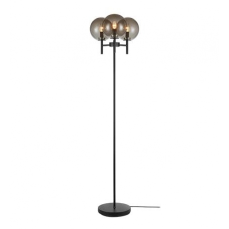 CROWN lampa Podłogowa z trzema dymionymi kloszami czarna Markslojd