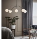 HEAVEN lampa Wisząca z pięcioma szklanymi białymi kloszami Stal Markslojd