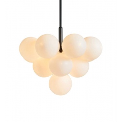 MERLOT lampa Wisząca z biały kloszami czarna 56cm