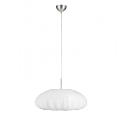 MIST lampa wisząca Biała z naciągniętą tkaniną 55cm