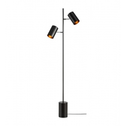 TWIN lampa Podłogowa czarna z dwoma reflektorami