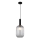 Antiola lampa wisząca czarna ze szklanym przezroczystym kloszem średnica 20cm Italux