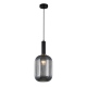 Antiola lampa wisząca czarna ze szklanym dymionym kloszem średnica 20cm Italux