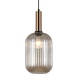 Antiola lampa wisząca mosiądz ze szklanym bursztynowym kloszem średnica 20cm Italux