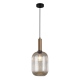 Antiola lampa wisząca mosiądz ze szklanym bursztynowym kloszem średnica 20cm Italux