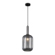 Antiola lampa wisząca stal satyna ze szklanym dymionym kloszem średnica 20cm Italux