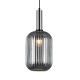 Antiola lampa wisząca stal satyna ze szklanym dymionym kloszem średnica 20cm Italux