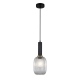 Antiola lampa wisząca czarna ze szklanym przezroczystym kloszem średnica 15cm Italux