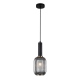 Antiola lampa wisząca czarna ze szklanym dymionym kloszem średnica 15cm Italux