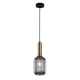 Antiola lampa wisząca mosiądz ze szklanym dymionym kloszem średnica 15cm Italux