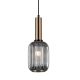 Antiola lampa wisząca mosiądz ze szklanym dymionym kloszem średnica 15cm Italux